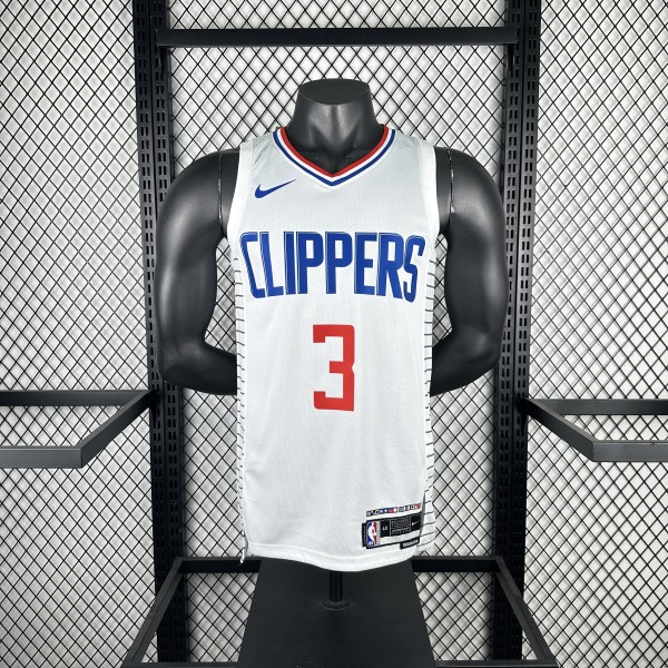 2023  Los Angeles Clippers White #3 PAUL  1:1 Quality NBA Jersey
