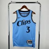 2025  Los Angeles Clippers City  Blue  #3 PAUL  1:1 Quality NBA Jersey