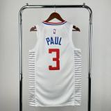 2023  Los Angeles Clippers White #3 PAUL  1:1 Quality NBA Jersey