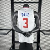 2023  Los Angeles Clippers White #3 PAUL  1:1 Quality NBA Jersey