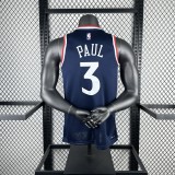 2025  Los Angeles Clippers #3 PAUL Dark Blue 1:1 Quality NBA Jersey