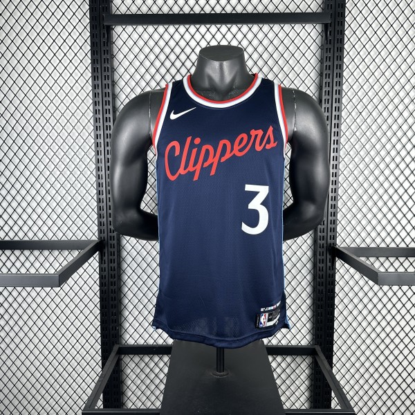 2025  Los Angeles Clippers #3 PAUL Dark Blue 1:1 Quality NBA Jersey