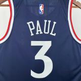 2025  Los Angeles Clippers #3 PAUL Dark Blue 1:1 Quality NBA Jersey