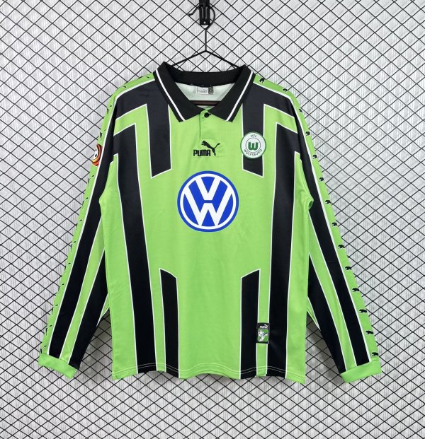 1999/2000  VfL Wolfsburg  Away  Long sleeve Fans Retro 1:1 Quality Soccer Jersey
