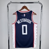 2019  Los Angeles Clippers City Edition Blue #0 WESTBROOK  1:1 Quality NBA Season Jerseys