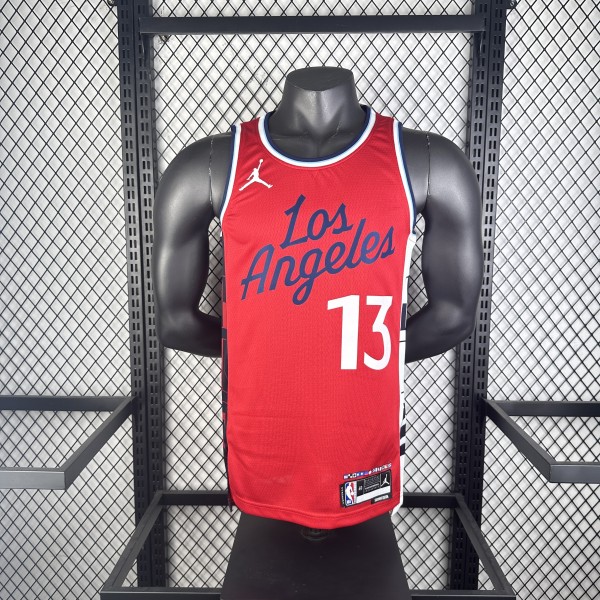 2025  Los Angeles Clippers Red #13 GEORGE 1:1 Quality NBA Season Jerseys