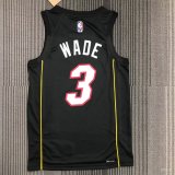 Miami Heat Black #3 WADE 1:1 Quality NBA Season Jerseys