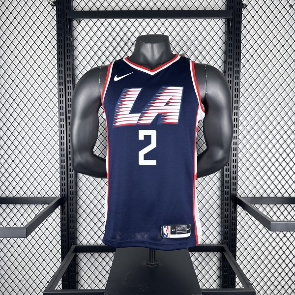 2019  Los Angeles Clippers City Edition Blue #2 LEONARD  1:1 Quality NBA Season Jerseys