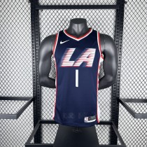 2019  Los Angeles Clippers City Edition Blue #1 HARDEN  1:1 Quality NBA Season Jerseys