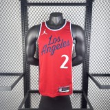 2025  Los Angeles Clippers Red #2 LRONARD 1:1 Quality NBA Season Jerseys