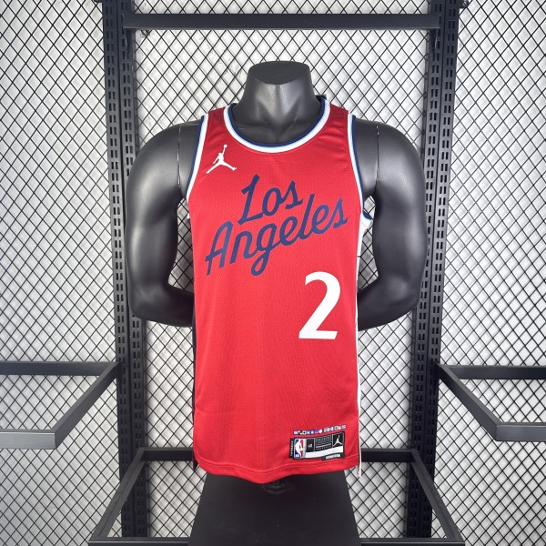 2025  Los Angeles Clippers Red #2 LRONARD 1:1 Quality NBA Season Jerseys