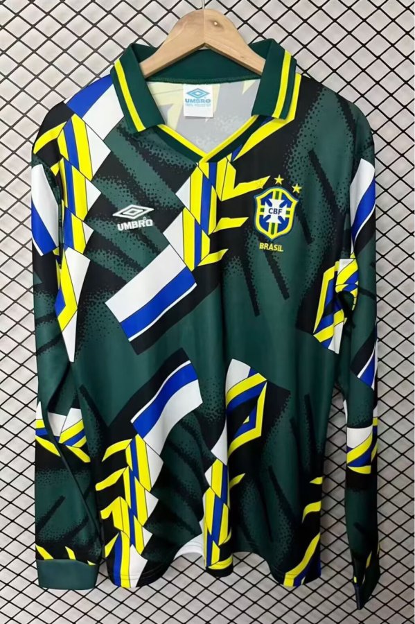 1994  Brazil Goalkeeper  Long Sleeve Retro 1:1 Quality Soccer Jersey