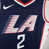 2019  Los Angeles Clippers City Edition Blue #2 LEONARD  1:1 Quality NBA Season Jerseys
