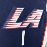 2019  Los Angeles Clippers City Edition Blue #1 HARDEN  1:1 Quality NBA Season Jerseys