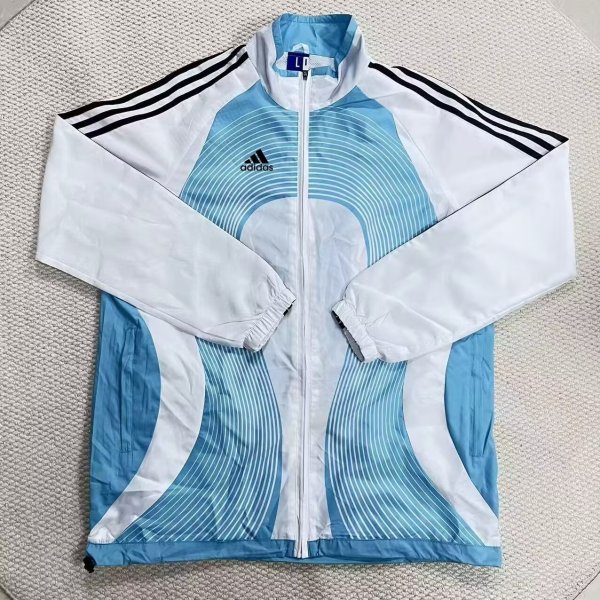 26/27 (2026) Adidas Blue White Windbreaker   1:1 Quality Soccer Jersey