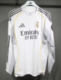 球员版 25/26 Real Madrid Home Long sleeve Player 1:1 Quality Soccer Jersey