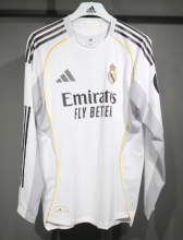 球员版 25/26 Real Madrid Home Long sleeve Player 1:1 Quality Soccer Jersey