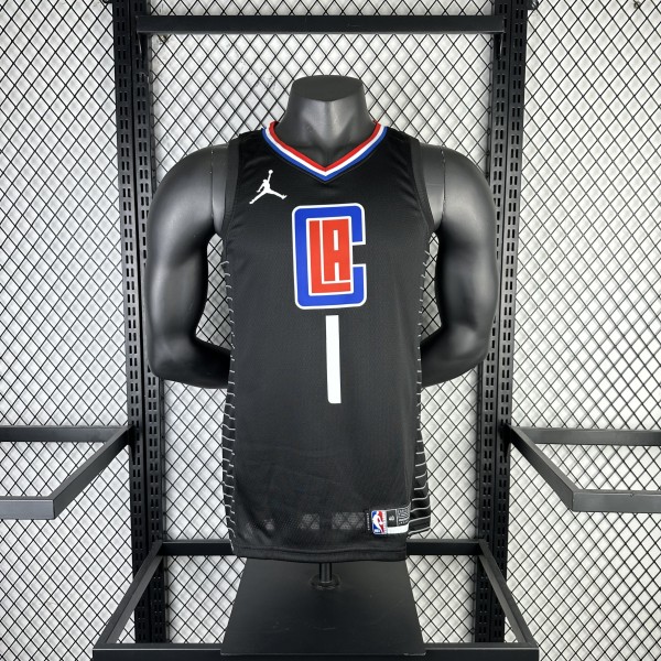 2021  Los Angeles Clippers Black #1 HARDEN  1:1 Quality NBA Season Jerseys