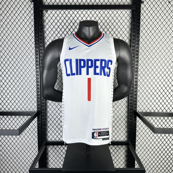2023  Los Angeles Clippers White #1 HARDEN  1:1 Quality NBA Season Jerseys