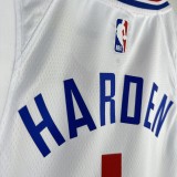 2023  Los Angeles Clippers White #1 HARDEN  1:1 Quality NBA Season Jerseys