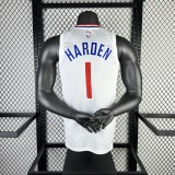 2023  Los Angeles Clippers White #1 HARDEN  1:1 Quality NBA Season Jerseys
