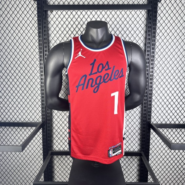 2025  Los Angeles Clippers Red #1 HARDEN  1:1 Quality NBA Season Jerseys