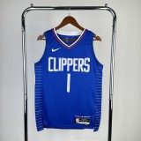 2023  Los Angeles Clippers Blue #1 HARDEN  1:1 Quality NBA Season Jerseys
