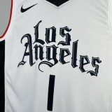 2021  Los Angeles Clippers White  #1 HARDEN 1:1 Quality NBA Season Jerseys