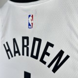 2021  Los Angeles Clippers White  #1 HARDEN 1:1 Quality NBA Season Jerseys