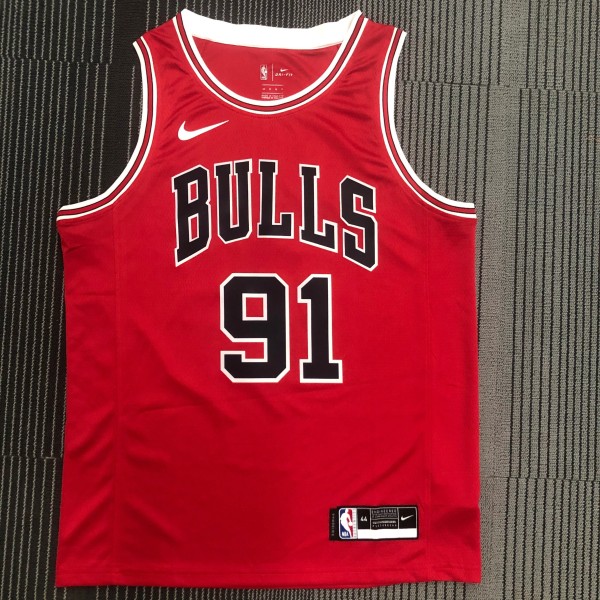 Chicago Bulls Red #91 RODMAN  1:1  Quality NBA Season Jerseys