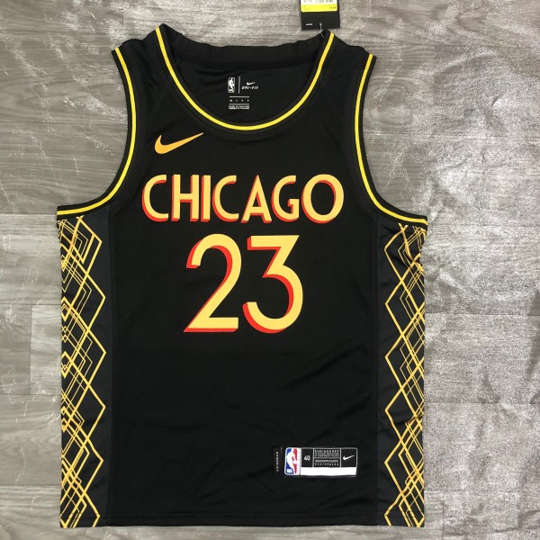 2021 Chicago Bulls City Edition Black #23  JORDAN 1:1  Quality NBA Season Jerseys
