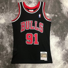1998  Chicago Bulls Black #91 RODMAN   1:1  Quality NBA Season Jerseys