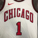 2023  Chicago Bulls  City Edition White #1 ROSE   1:1  Quality NBA Season Jerseys