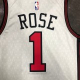 2023  Chicago Bulls  City Edition White #1 ROSE   1:1  Quality NBA Season Jerseys