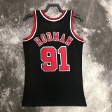 1998  Chicago Bulls Black #91 RODMAN   1:1  Quality NBA Season Jerseys