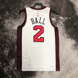 2023  Chicago Bulls  City Edition White #2 BALL   1:1  Quality NBA Season Jerseys