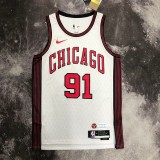 2023  Chicago Bulls  City Edition White #91 RODMAN  1:1  Quality NBA Season Jerseys