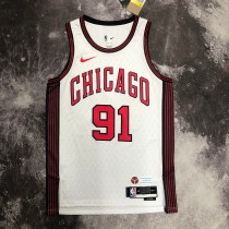 2023  Chicago Bulls  City Edition White #91 RODMAN  1:1  Quality NBA Season Jerseys