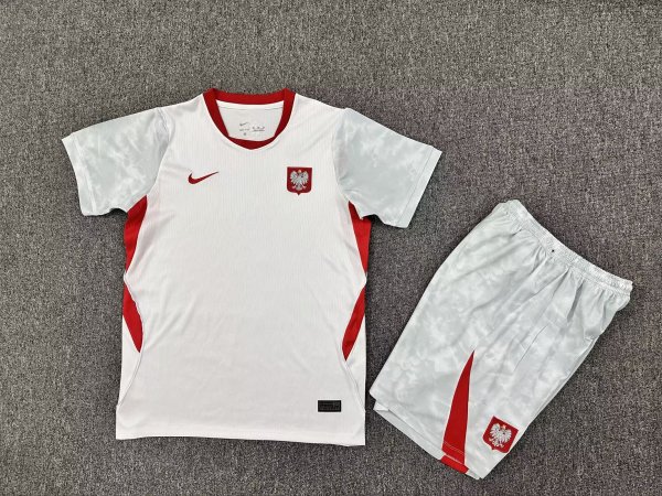 26/27（2026）Poland  Home  Kids 1:1 Quality Soccer Jersey