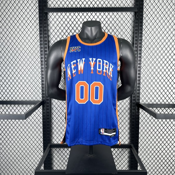 2024  New York Knicks  City Edition Blue #00 CLARKSON  1:1 Quality NBA  Jerseys