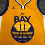 2021 Golden State Warriors Blue V-Neck  Yellow JORDAN #11 THOMPSON  1:1  Quality NBA Season Jerseys
