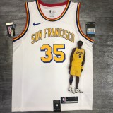 Golden State Warriors White San Francisco #35 DURANT  1:1  Quality NBA Season Jerseys