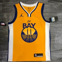 2021 Golden State Warriors Blue V-Neck  Yellow JORDAN #11 THOMPSON  1:1  Quality NBA Season Jerseys