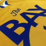 2021 Golden State Warriors Blue V-Neck  Yellow JORDAN #11 THOMPSON  1:1  Quality NBA Season Jerseys