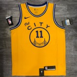 2021 Golden State Warriors Yellow Tram City Edition #11 THOMPSON 1:1  Quality NBA Season Jerseys