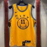 2021 Golden State Warriors Yellow Tram City Edition #11 THOMPSON 1:1  Quality NBA Season Jerseys