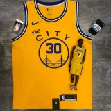 2021 Golden State Warriors Yellow Tram City Edition #30 CURRY 1:1  Quality NBA Season Jerseys