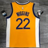 2021 Golden State Warriors Blue V-Neck  Yellow JORDAN #22 WINGGINS  1:1  Quality NBA Season Jerseys