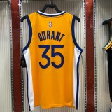 2021 Golden State Warriors Blue V-Neck  Yellow JORDAN #35 DUEANT  1:1  Quality NBA Season Jerseys