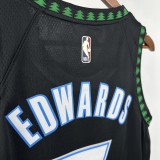2026  Minnesota Timberwolves Embroidery Black Retro #5 EDWARDS 1:1 Quality NBA Jersey